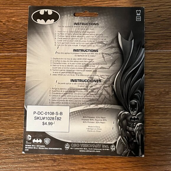 NWT Batman Mini Iron On Patches Set of 6 Bat Signal Logo - Picture 2 of 2